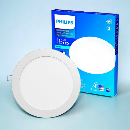 Plafón Led Redondo De Embutir Philips Dl252 18w Luz Fria