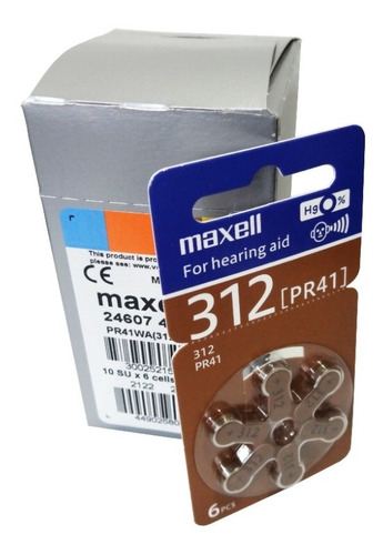 Batería Pila Maxell Zinc 312-pr41 Aud Bli X6 Uni Caja X10 Bl