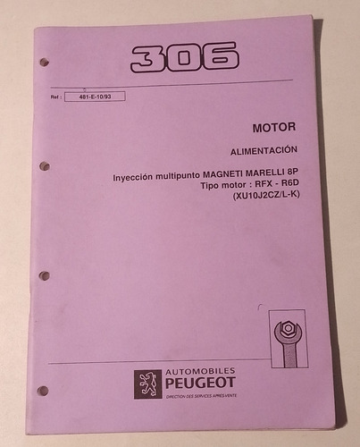 Manual Peugeot 306 Inyeccion Multipunto Motor Xu10j2cz