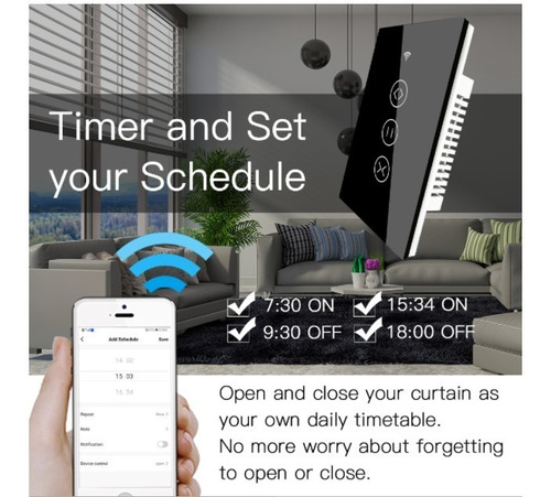 Imagem 7 de 10 de Kit 4 Interruptores Cortina 1 Tecla Wifi Alexa, Google Home