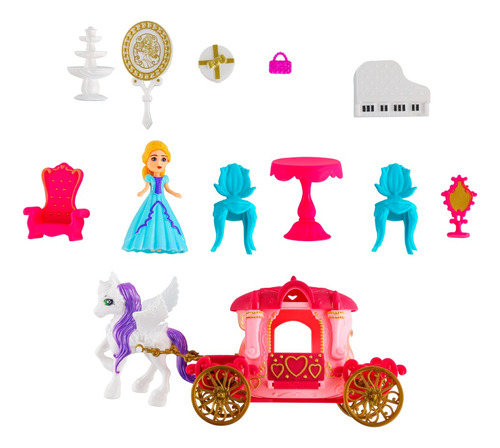 Pack Carruagem Dos Sonhos Princesas Miniatura Polibrinq