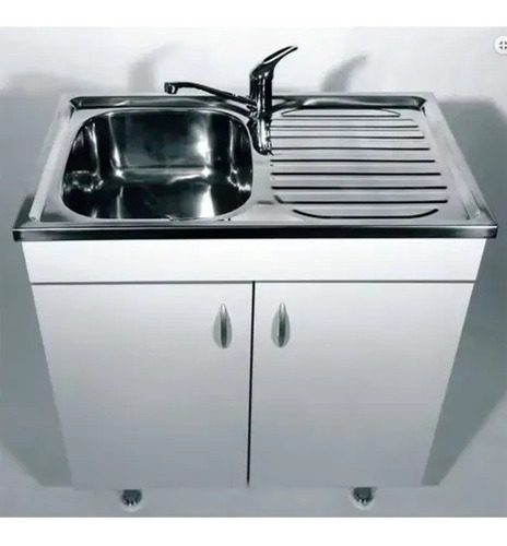 Imagen 5 de 6 de Bajo Mesada Cocina 80 Cm Incluye Bacha Acero Sifon