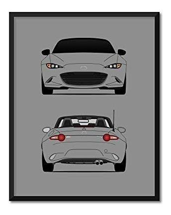 Customizable Color: Mazda Miata Mx-5 Nd Front And Rear View 