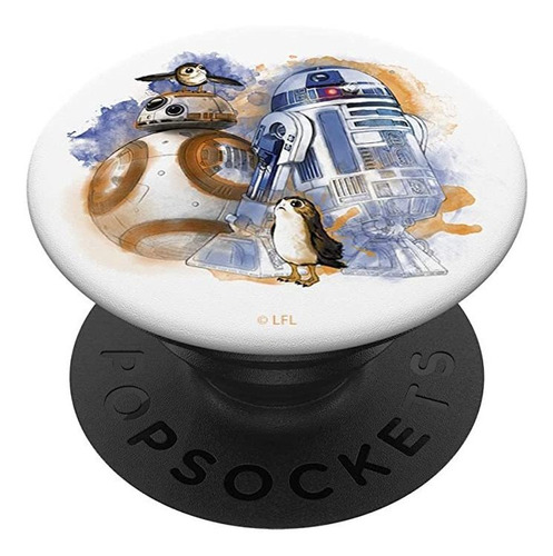 Star Wars The Last Jedi Acuarela Droides Y Porgs Popsockets