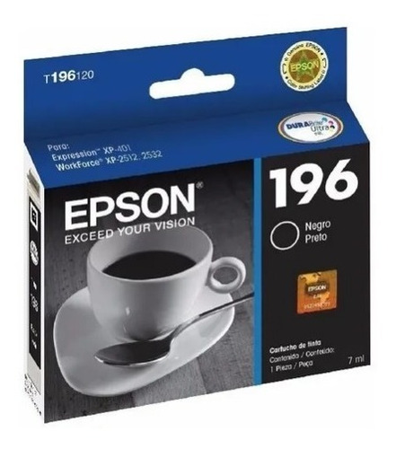 Cartucho Epson T196 Negro - T196120 - Original