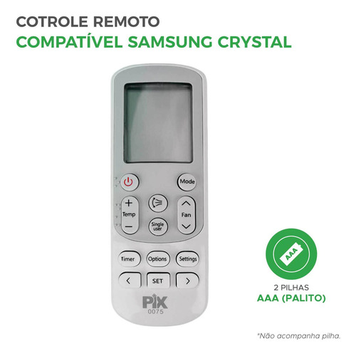 Controle Remoto Compatível Ar Samsung Crystal Vírus Doctor