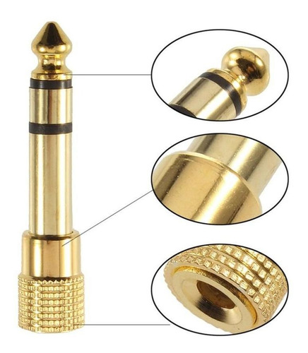 Adaptador Plug P10 Para Jack P2 Stereo Ouro