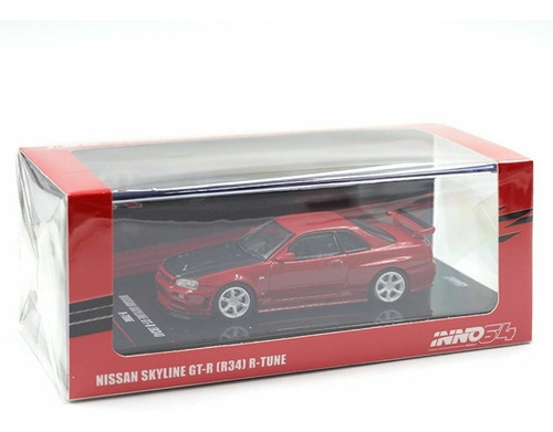 Inno64 Nissan Skyline Gt-r R34 R-tune Active Red Carbon 1/64 Cor Vermelho