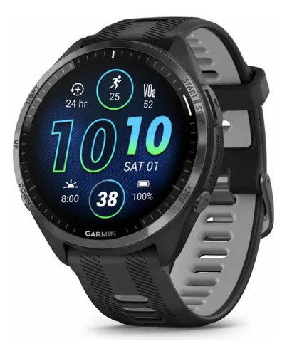 Smartwatch Garmin Forerunner 965 1.4", pulseira  preta e cinza