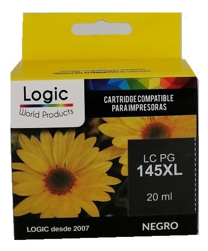 Tinta Cartucho Alternativo Pg-145 Xl Negro 20ml Logic