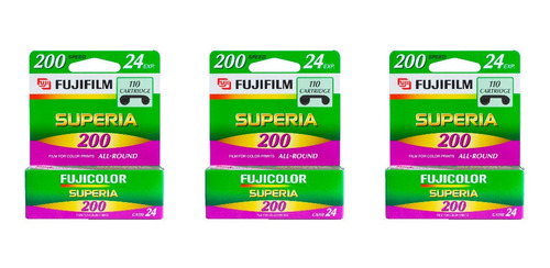 Rollo Fotográfico 110mm Fujifilm Superia 200 24 Exp. Pack 3