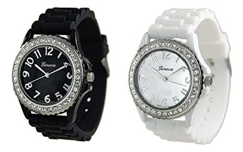 Blanco Y Negro 2 Pack Ginebra Crystal Rhinestone Gran