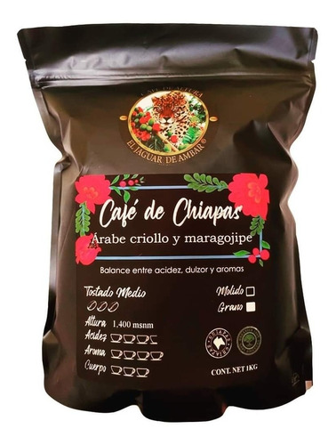 1 Kgcafé De Altura En Grano. Café De Chiapas Marago Y Arabe.