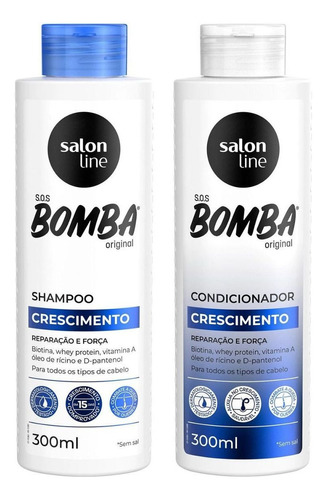  Shampoo+condicionador Salon Line Sos Bomba Crescimento 300ml