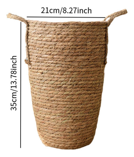 Cesta De Plantilla De Paja Cesta De Cesta De Planta Cesta M
