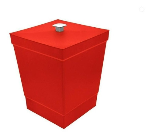 Imagem 1 de 2 de Lixeira Multiuso Vermelha Solf Para Banheiro Escritório 