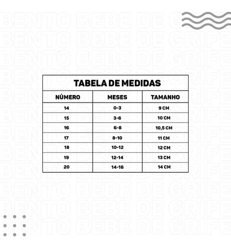 Tamanho de sale calçado de bebe