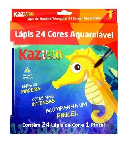 Imagem 1 de 2 de Lápis De Cor 24 Cores Aquarela Aquarelavel Kz5603 Kaz