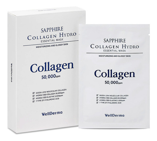 Wellderma Sapphire Collagen Hydro Essential Mask 10 Hojas I.