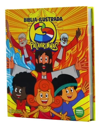 bíblia ilustrada 3 palavrinhas infantil de luxo capa dura