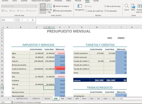 Planilla Excel Presupuesto Personal 