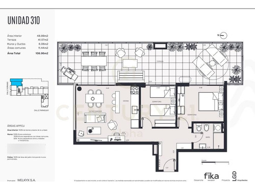 Apartamento 2 Dormitorios Y Terraza Grande En Centro