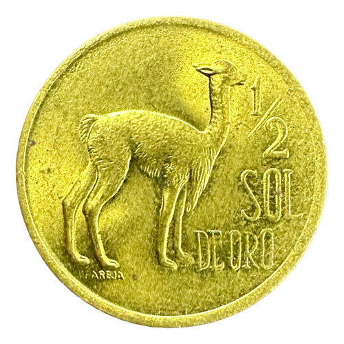 Perú - 1/2 Sol De Oro - Año 1975 - Km #260 - Llama :