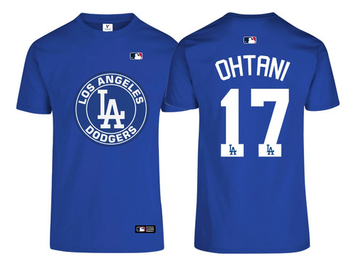Playera Dodgers La Logo Beisbol Circulo Basica Personalizada