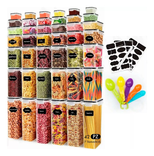 Kit 42 Recipientes Herméticos Con Tapa Multiusos