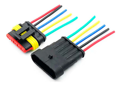 Conector Enchufe 5 Pin Hembra/macho Impermeable Armado 