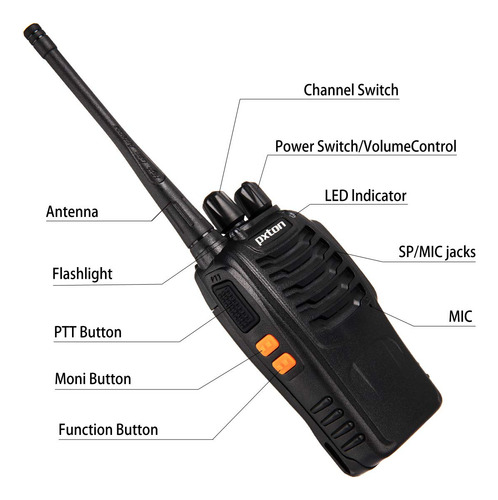 Walkie Talkies Recargables 16 Canales Con Auriculares Paqu
