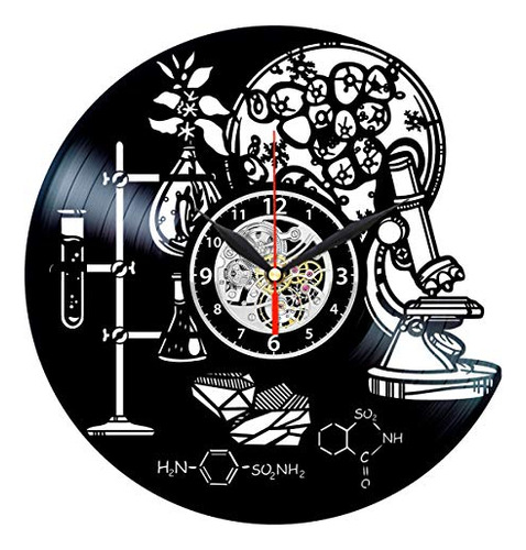 Reloj De Ciencia Disco De Vinilo - Decoración De Química - A
