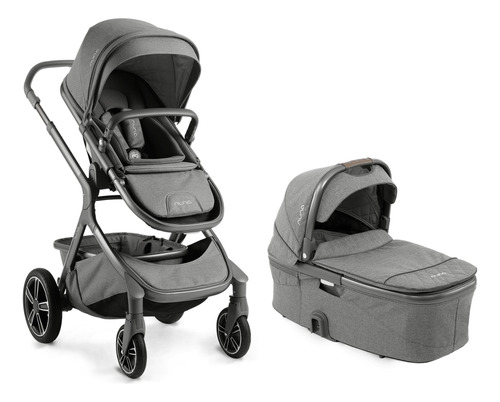 Combo Demi Grow - Carrinho E Moisés - Cinza Threaded - Nuna