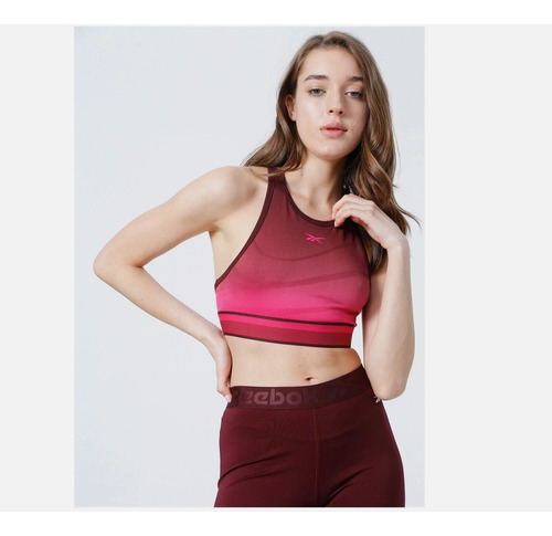 Top Deportivo Reebok Seamless Crop Rosa Maroonpurpnk Ch