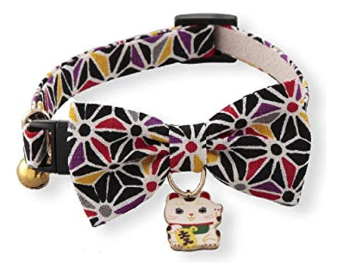 Necoichi Lucky Cat Charm Pajarita Collar De Gato