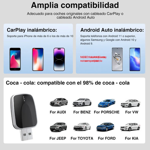 Android Auto Converter 2en1 Wireless Adapter Car Play