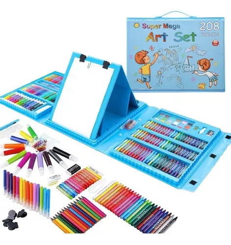 Set Arte Niños Maleta X 208 Pcs Marcador Color Dibujos