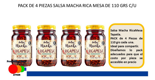 Salsa Macha Ricamesa Tapatía Pack 4 Frascos 110g Cada Uno
