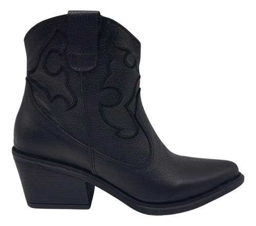 Bota Texana Cuero Vacuno 100% Moda Dama Zapato 