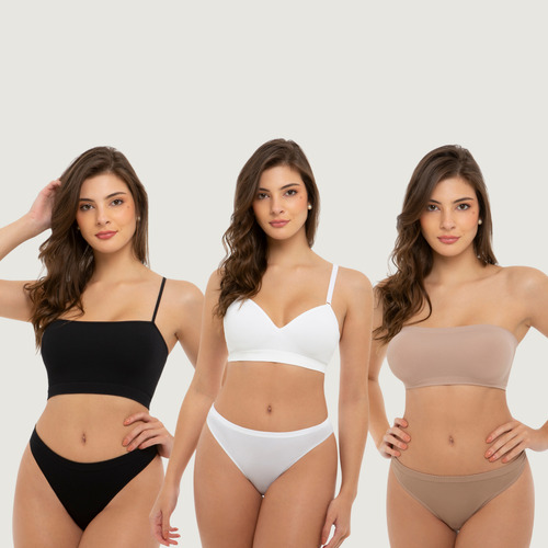 Kit Com 3 Calcinhas Básica Sem Costura Trifil Modelo Biquíni