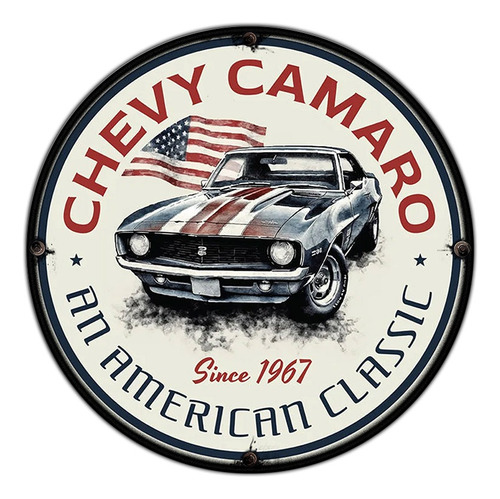 #804 - Cuadro Decorativo Vintage Coupe Chevy Camaro No Chapa