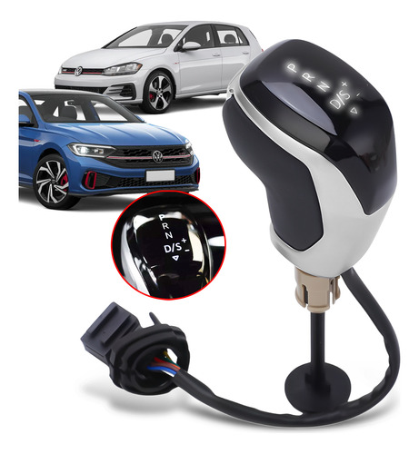 Nova Manopla Câmbio Aut Vw Nivus Tcross 2020 21 22 23 24 Led
