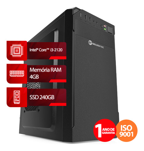 Computador Core Intem I3 4gb Ssd 240gb Linux Goldentec