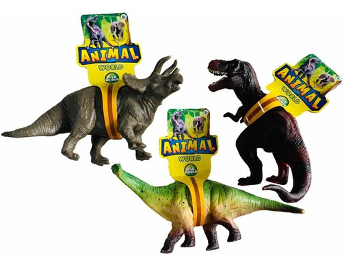 Figuras Dinosaurios Animal World 3 Pack