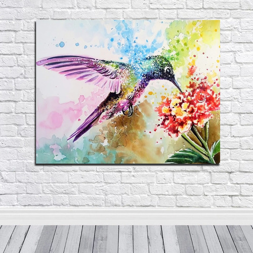 Cuadro Decorativo Lienzo Canvas Colibrí 1a