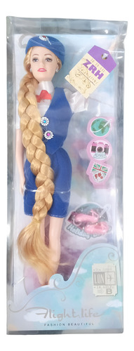 Muñeca Barbie Azafata Ocn Accesorios