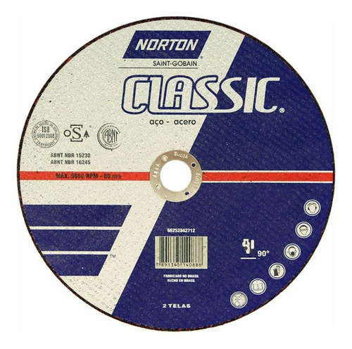 Disco Corte Aço Carb Norton Classic Ar 230 (230x3,0x22,23mm)