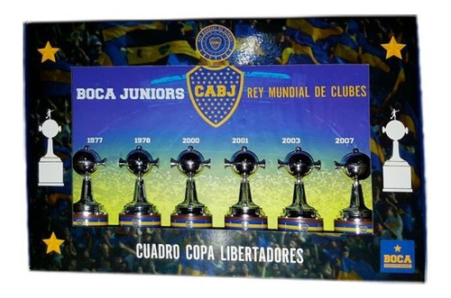 Boca Juniors Cuadro Campeones Copas Libertadores De America