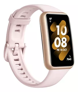 Huawei Band 7 1.47" caja de polímero gold, malla nebula pink de silicona