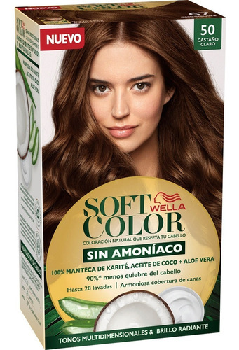 Tintura Wella Sin Amoniaco Kit Soft Color 50 Castaño Claro